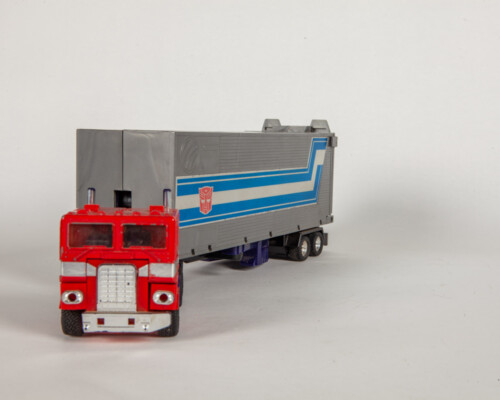 Early Optimus Prime transformer in the shape of an 18-wheeler truck.