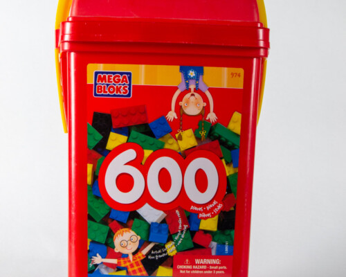 Red "Mega Bloks" bulk package.